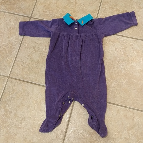 Ralph Lauren purple terry one piece w/turquoise - Picture 2 of 4